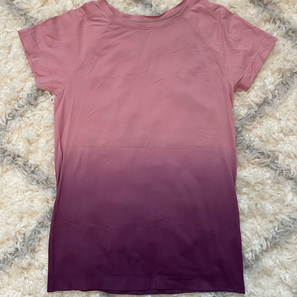Mauve and park purple Ombre athletic tee